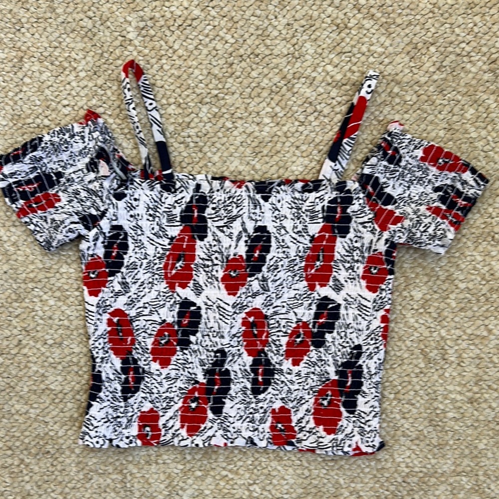 Janie and Jack Smocked off the Shoulder Crop Top
